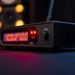 High-quality PG88 wireless microphone receiver with LED signals and professional build in a studio environment for clear sound pickup.