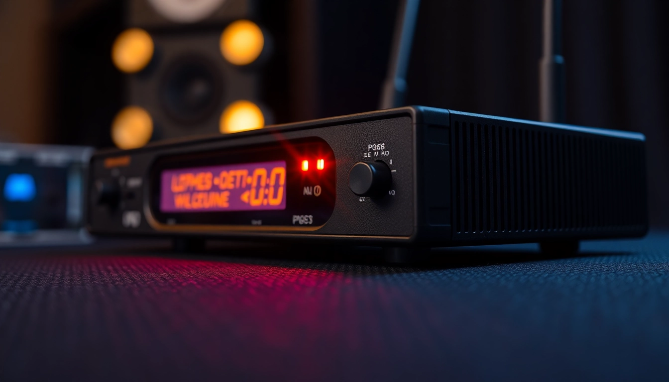 High-quality PG88 wireless microphone receiver with LED signals and professional build in a studio environment for clear sound pickup.