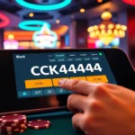 Illustration of a player making a ck4444 bet on an online casino platform with glowing chips and digital interface, emphasizing excitement and trustworthiness.