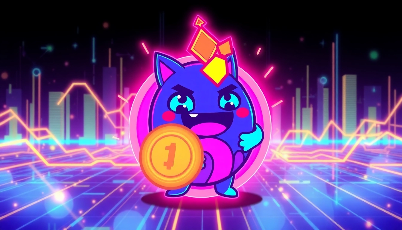 Engaging visuals of Solana Meme Coin with vibrant blockchain graphics highlighting