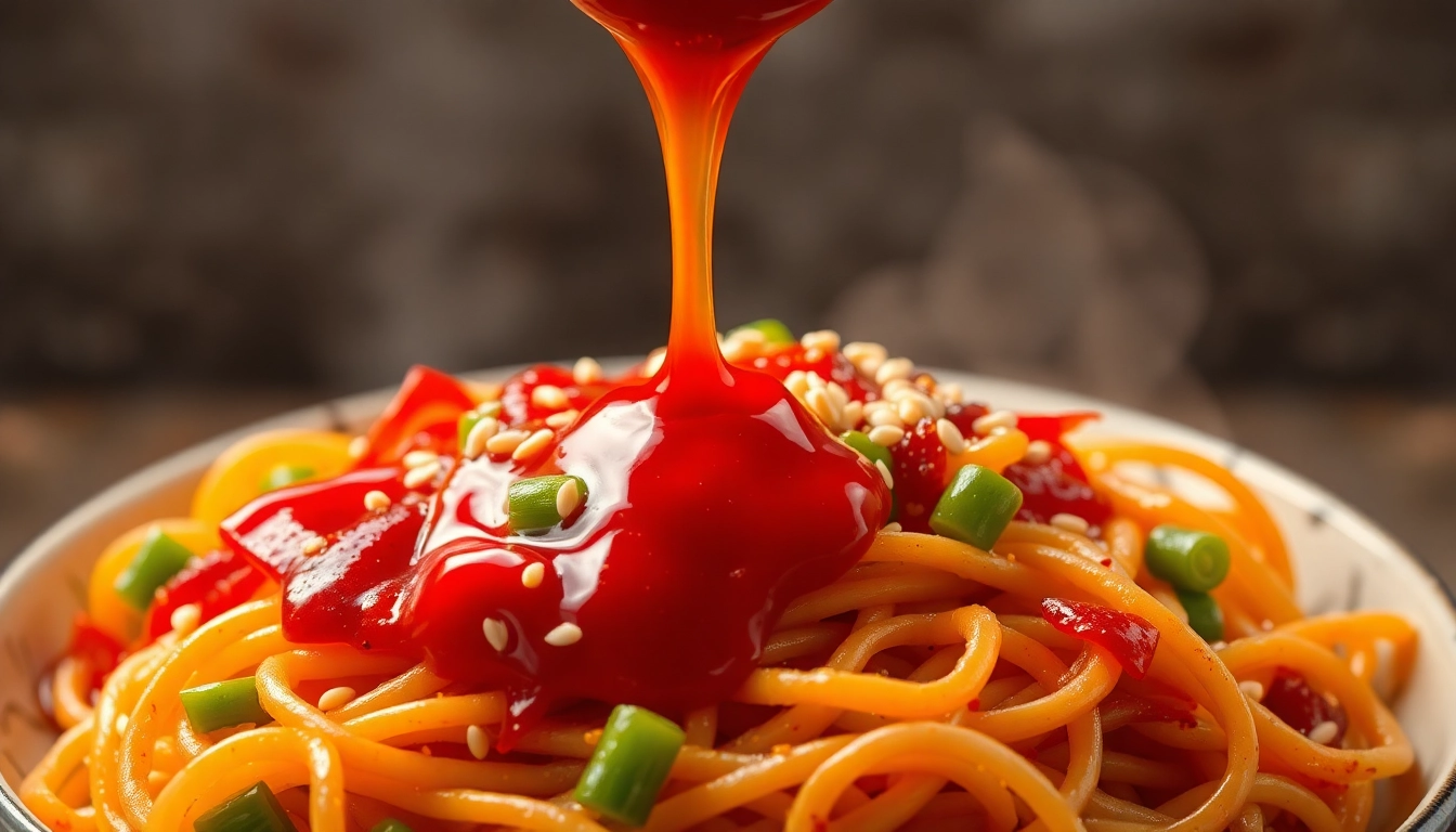 Schezwan Sauce used in flavorful Asian cuisine to add spice and richness
